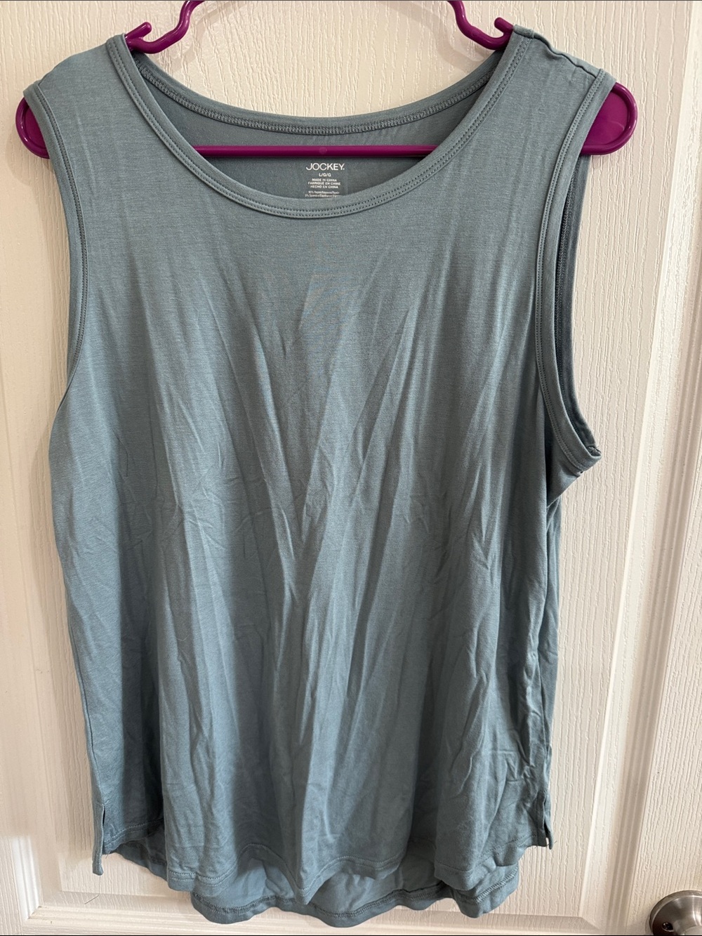 Jockey Sleeveless Scoop Neck Tank in Dusty Teal